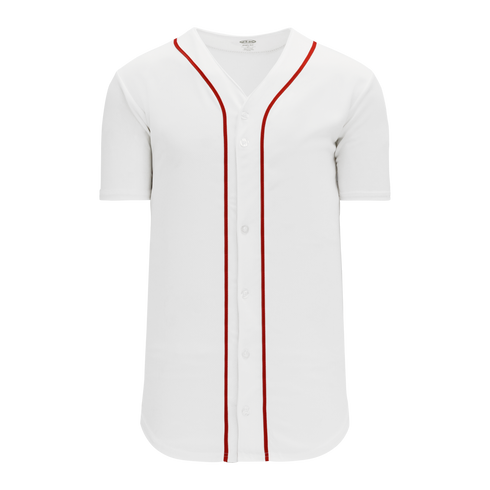 Athletic Knit Full Button Baseball Jersey with Braided Trim (BA5500)